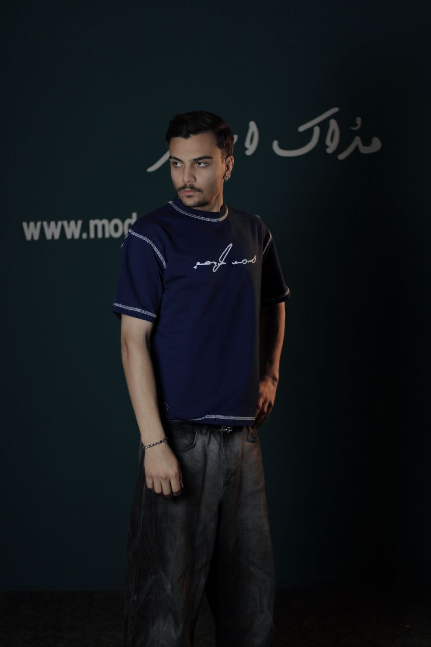 تیشرت باکسی مردانه کثیف دوزی پنبه دونخ