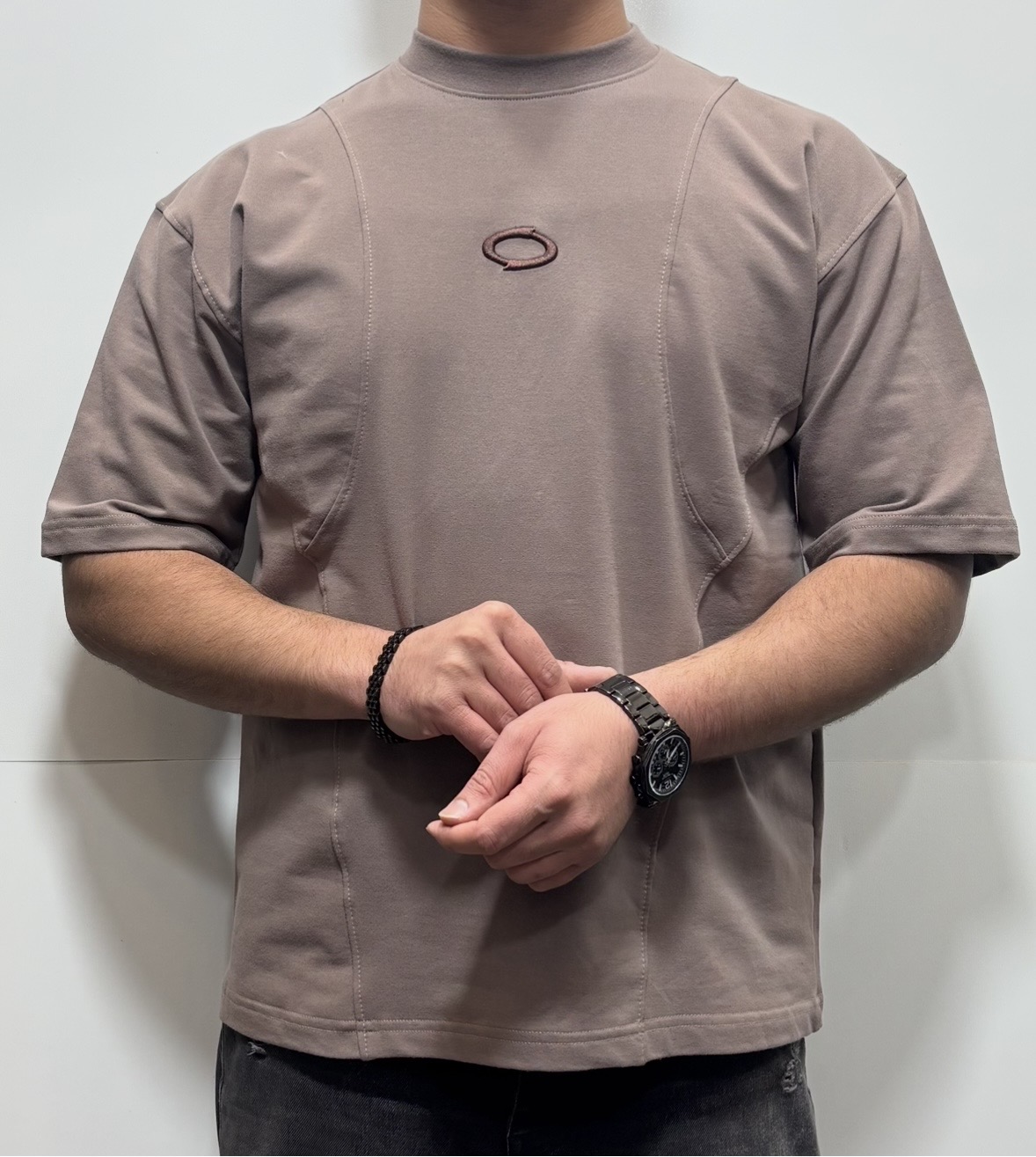 تیشرت باکسی مردانه تیکه دوزی پنبه دو نخ